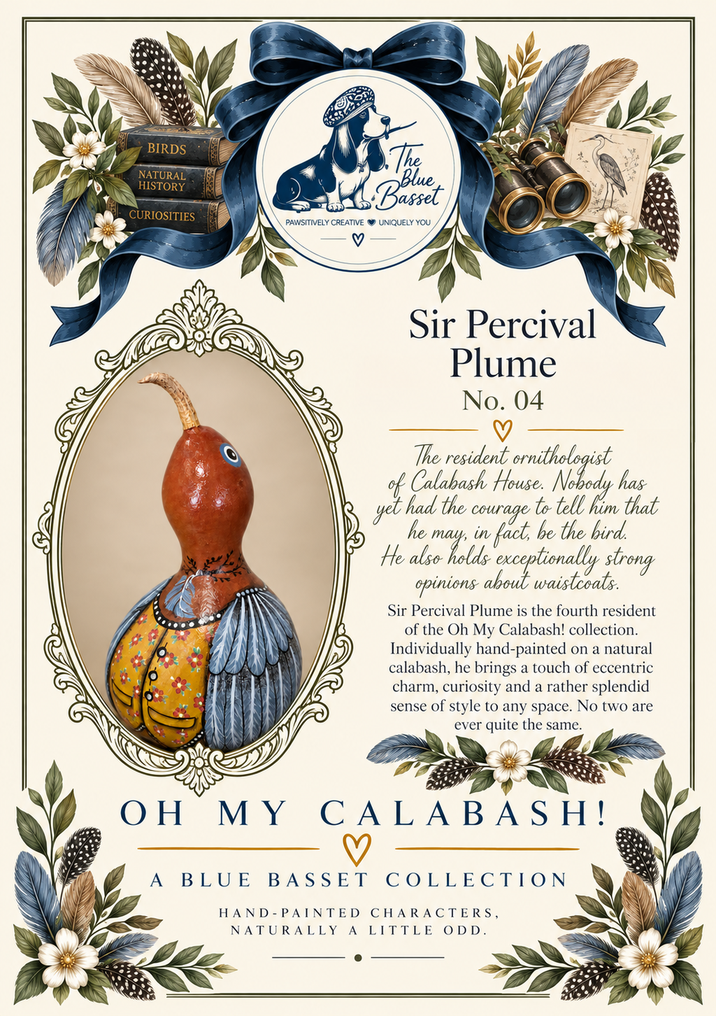 Sir Percival Plume | No. 04 — Hand-Painted Calabash